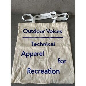 Outdoor Voices OV "Technical Apparel for Recreation" Reusable Tote Bag Ivory OS